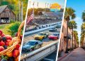 Day trips from Myrtle Beach featuring McLeod Farms, Darlington Raceway, and historic Charleston attractions